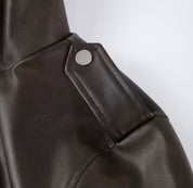 Vintage Leather Tacked Sleeve Corset Jacket