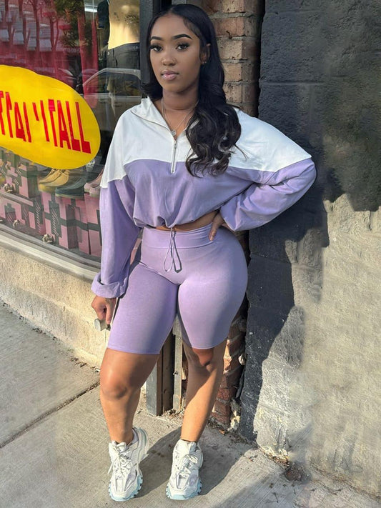 Purple fall biker set